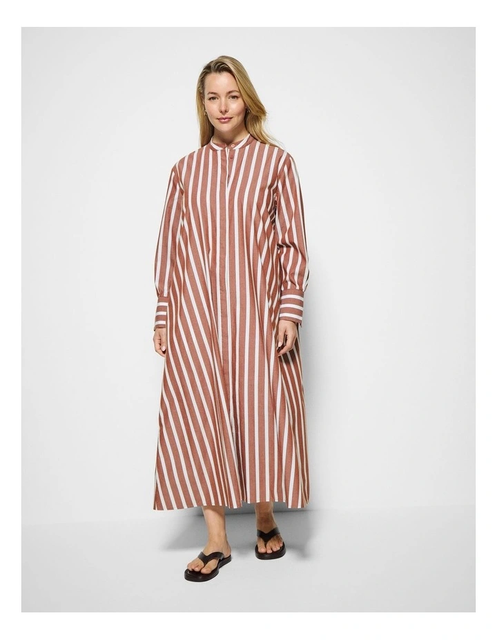 Emma Dress in Auburn Stripe image 7