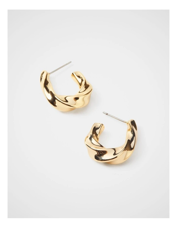 Hazel Spiral Hoops Earrings in Gold image 1