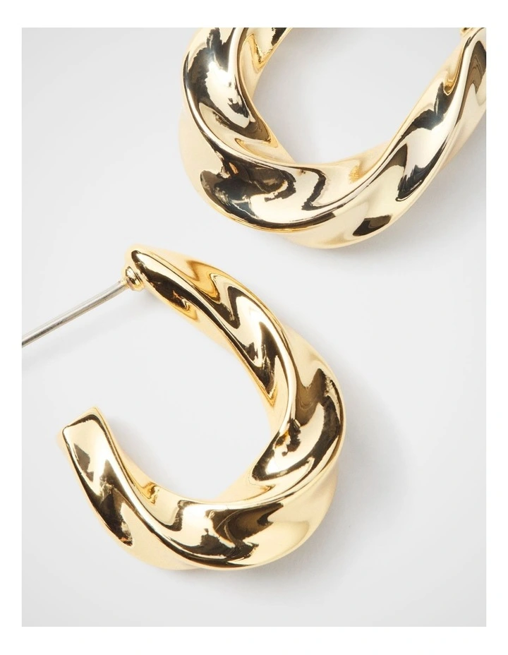 Hazel Spiral Hoops Earrings in Gold image 3