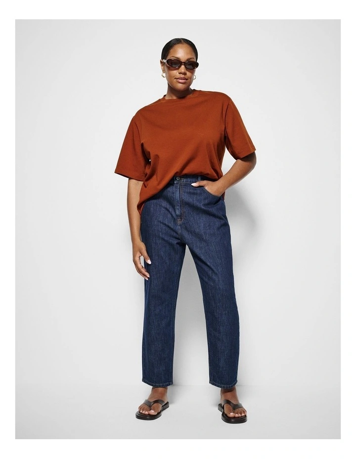 The High Rise Crop Girlfriend Jeans in Raw Denim image 1