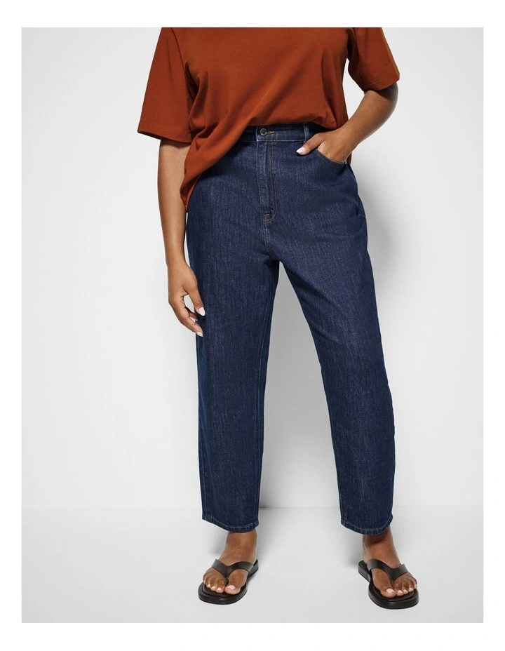 The High Rise Crop Girlfriend Jeans in Raw Denim image 2