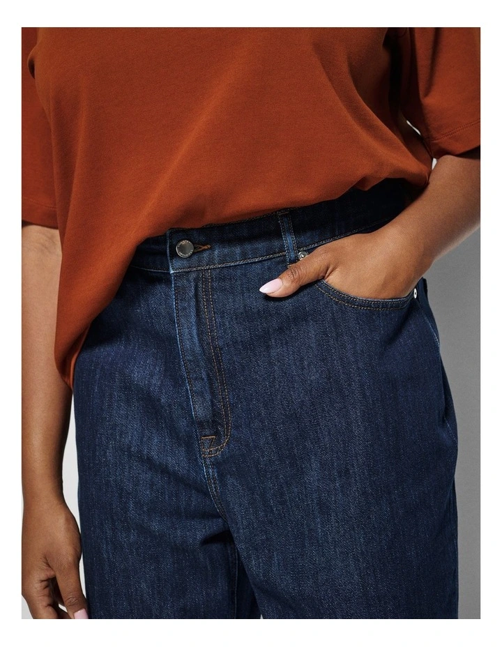 The High Rise Crop Girlfriend Jeans in Raw Denim image 3
