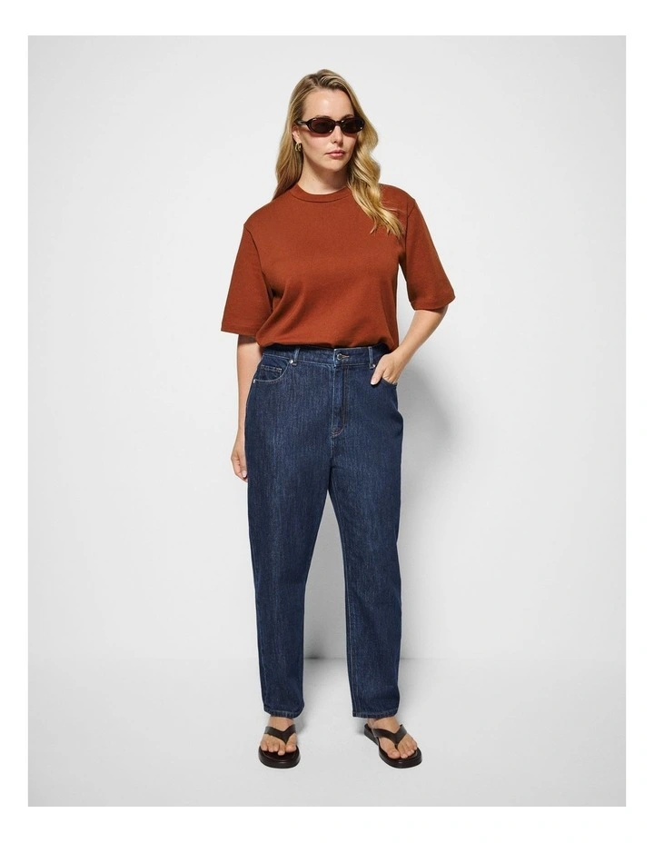 The High Rise Crop Girlfriend Jeans in Raw Denim image 5