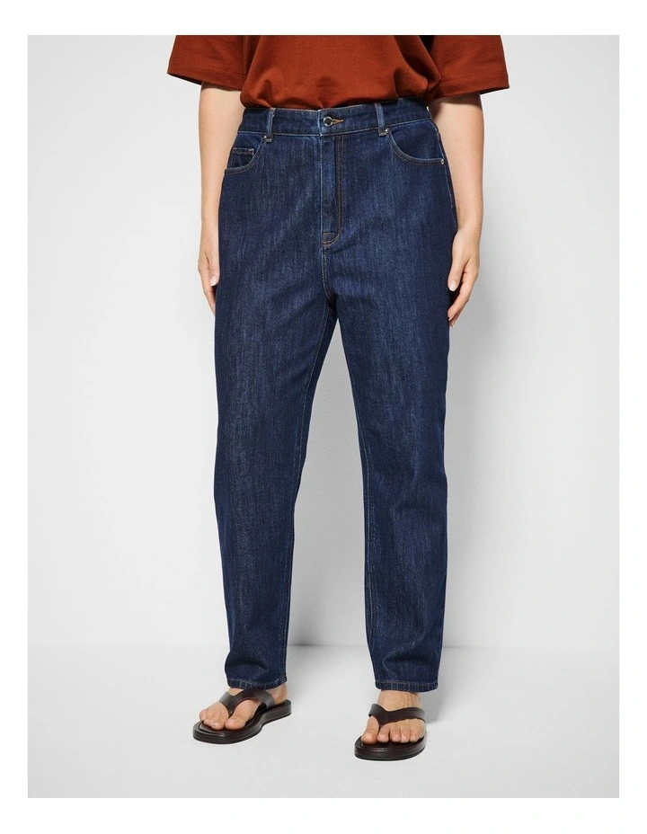 The High Rise Crop Girlfriend Jeans in Raw Denim image 6