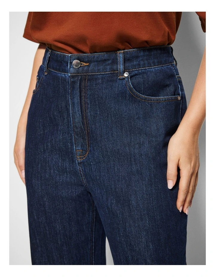 The High Rise Crop Girlfriend Jeans in Raw Denim image 7