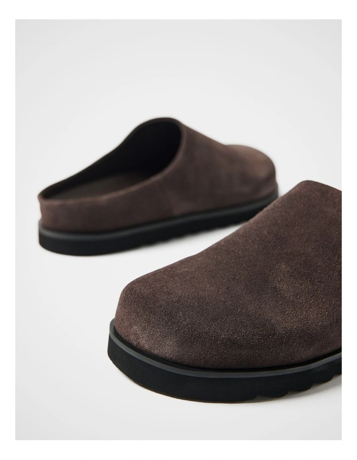 Luca Suede Slide in Espresso image 1