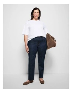 The Mid Rise Slim Jean in Raw Denim