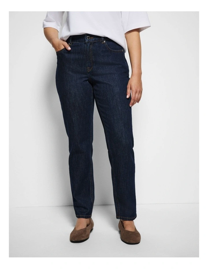 The Mid Rise Slim Jean in Raw Denim image 6