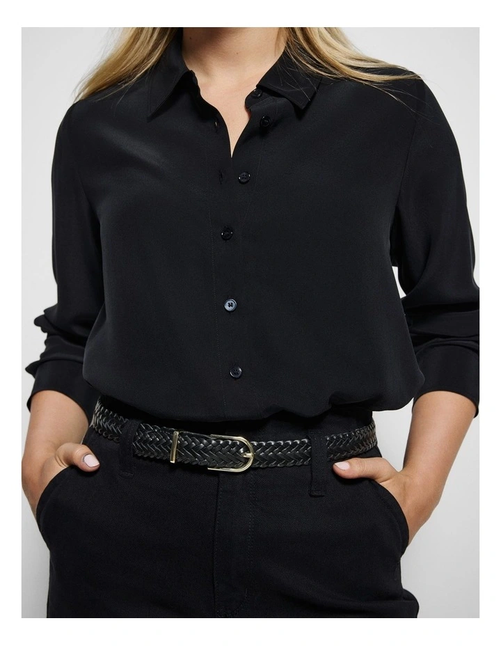 Sadie Braided Leathe in Black image 2