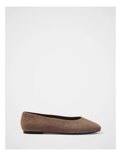 Aspen Suede Ballet Flat in Mocha