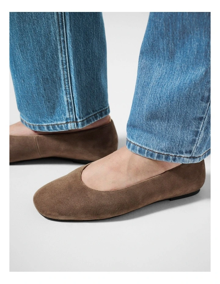 Aspen Suede Ballet Flat in Mocha image 2