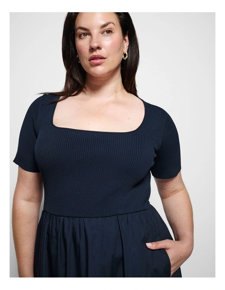 Georgia Dress in True Navy image 2