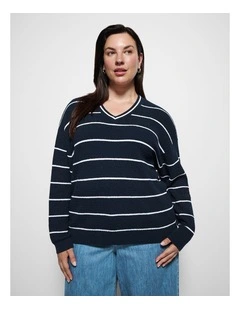 Jordan Knit in True Navy Stripe