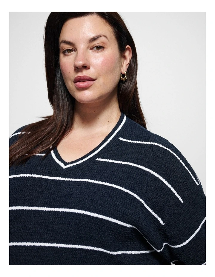 Jordan Knit in True Navy Stripe image 2