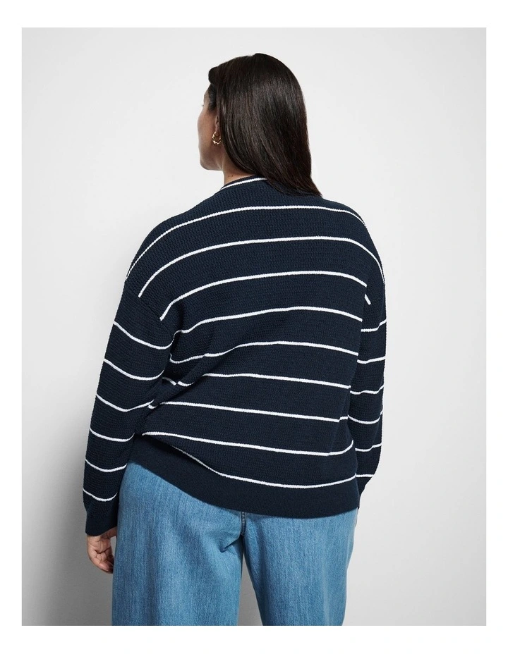 Jordan Knit in True Navy Stripe image 3