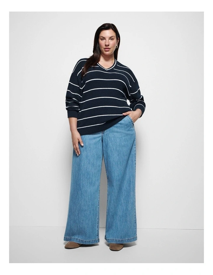 Jordan Knit in True Navy Stripe image 4