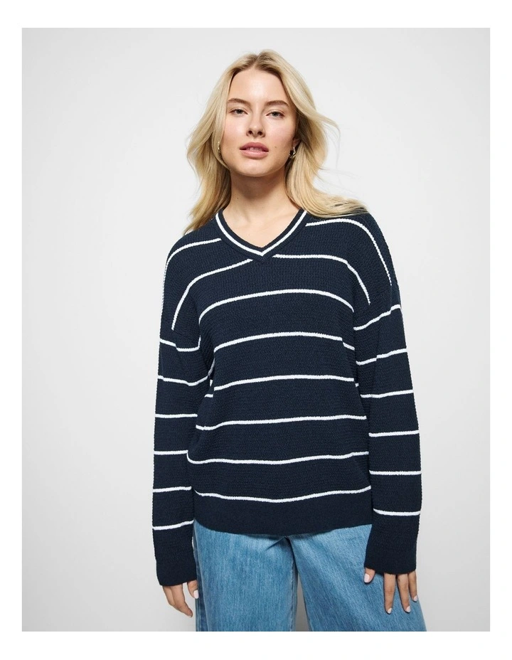 Jordan Knit in True Navy Stripe image 5