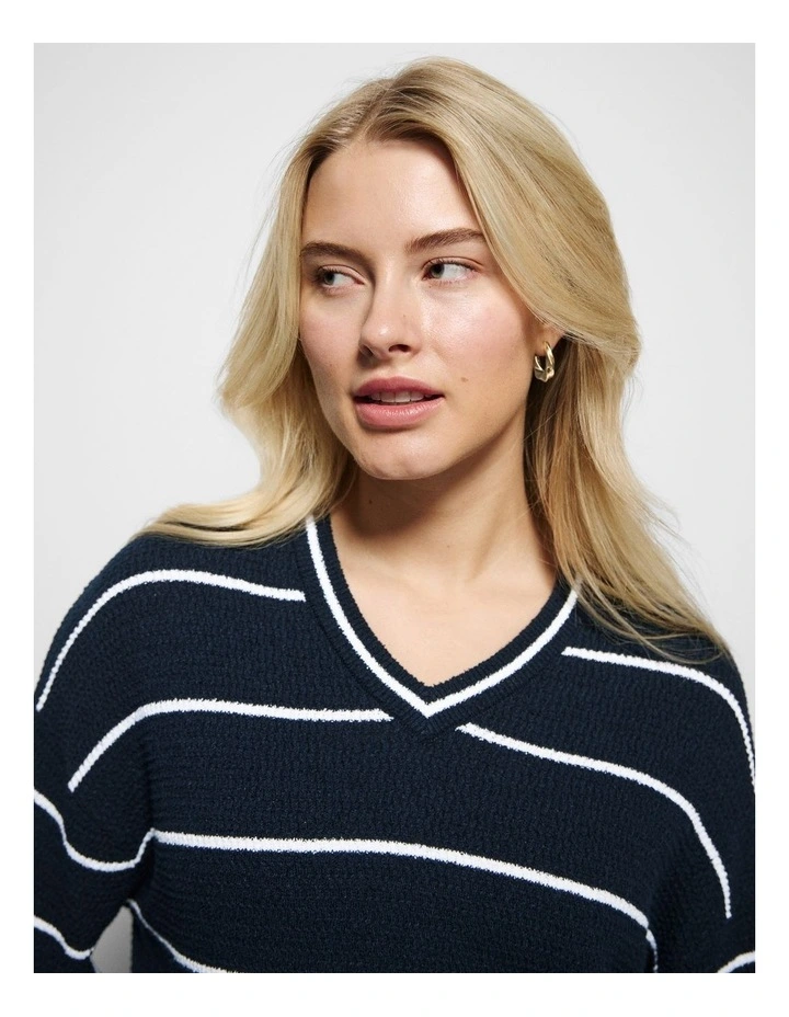 Jordan Knit in True Navy Stripe image 6