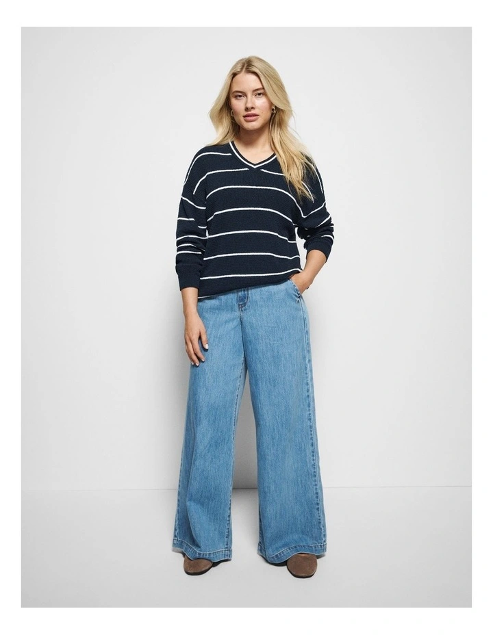 Jordan Knit in True Navy Stripe image 7