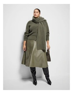 Saskia Leather Skirt in Moss