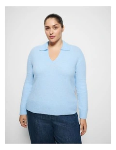 Tracey Polo Top in Cloud Blue