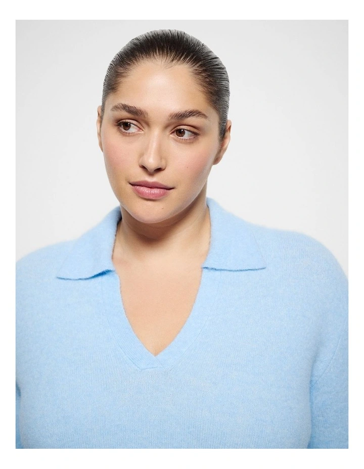 Tracey Polo Top in Cloud Blue image 2