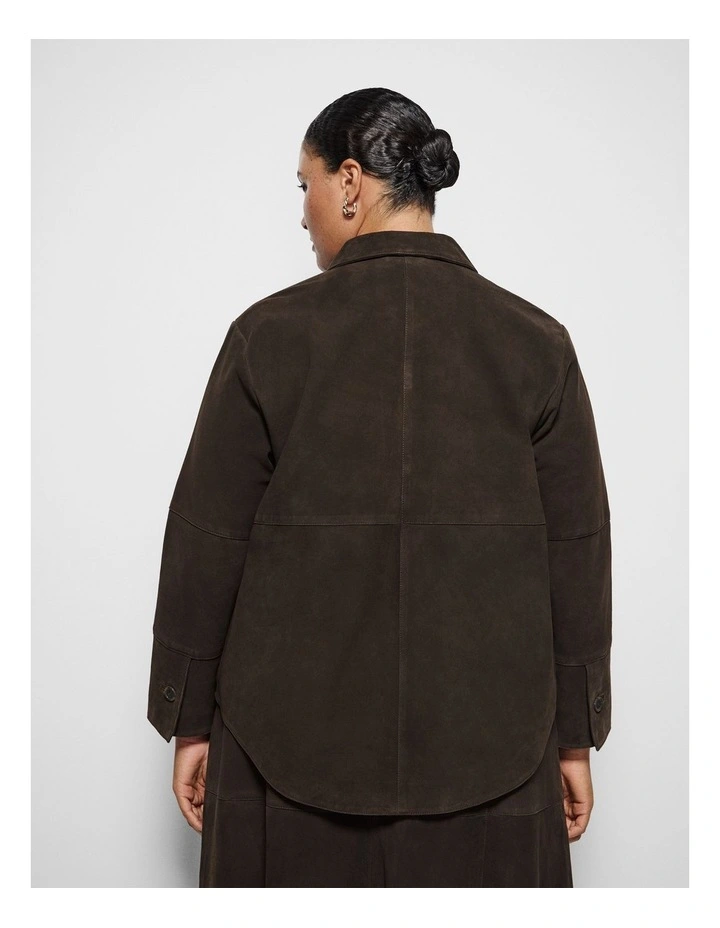 Sally Suede Shacket in Bitter Chocolate image 3