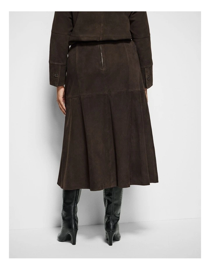 Sally Suede Skirt in Bitter Chocolate image 4