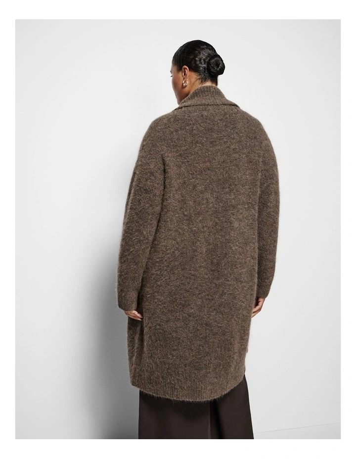 Grace Longline Cardigan in Mocha Marle image 3