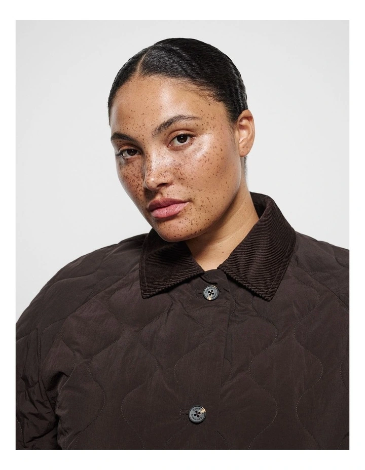 Avery Puffer Jacket in Bitter Chocolate image 2