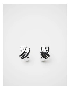 Audrey Twist Studs Earrings in Silver