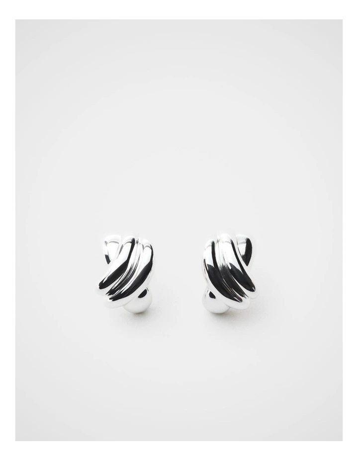 Audrey Twist Studs Earrings in Silver image 1