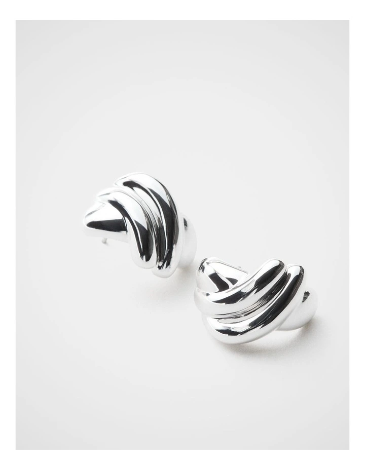 Audrey Twist Studs Earrings in Silver image 3
