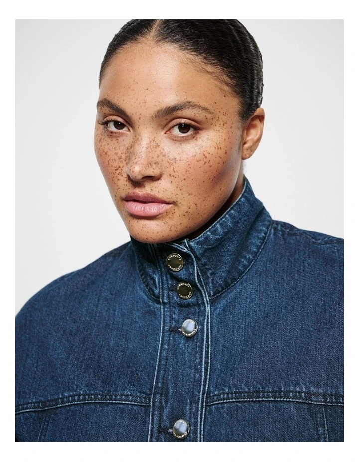 Tayla Jacket in Dark Blue Wash image 2