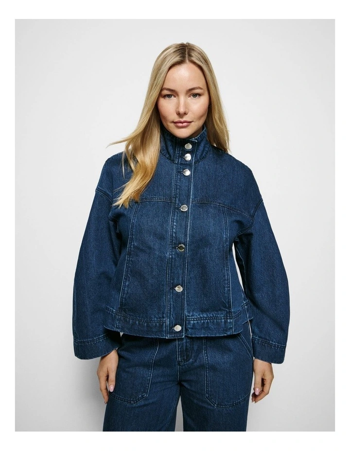 Tayla Jacket in Dark Blue Wash image 5