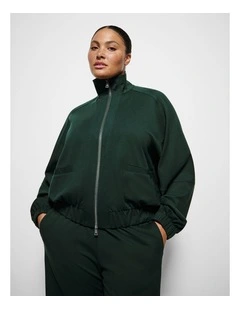 Claire Bomber Jacket in Forest Green