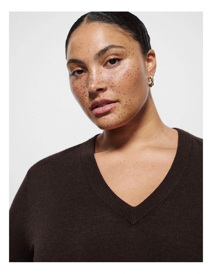 Rylee Knit Jumper in Bitter Chocolate image 2