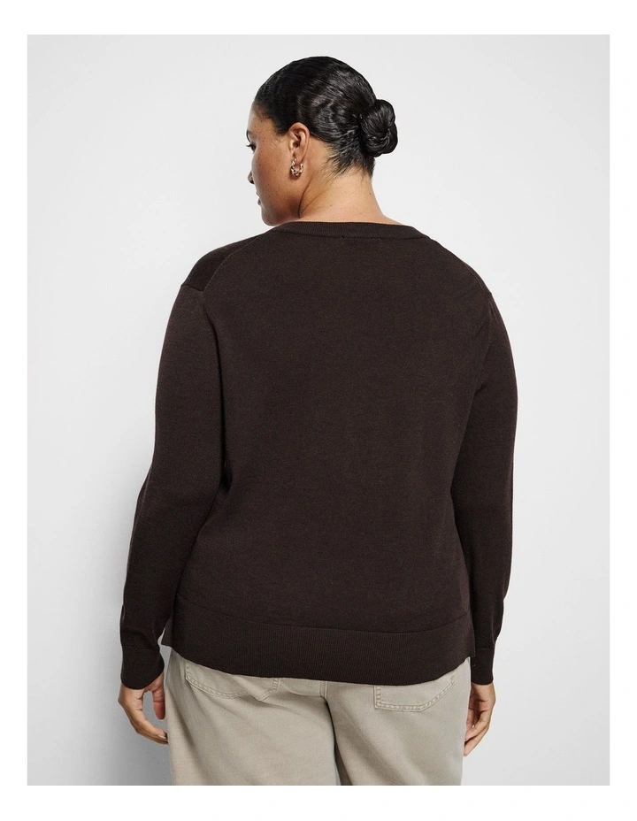 Rylee Knit Jumper in Bitter Chocolate image 3