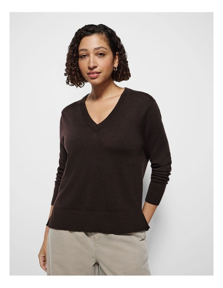 Rylee Knit Jumper in Bitter Chocolate image 5