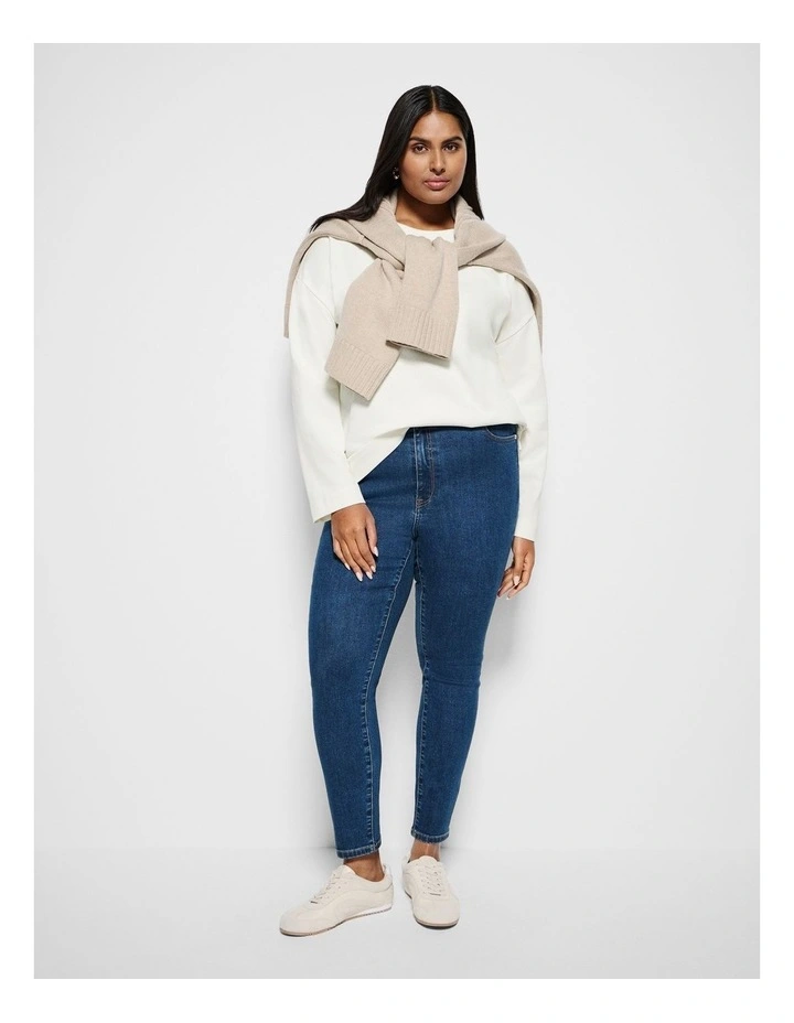 Skinny Leg Jean in Dark Blue Wash image 1