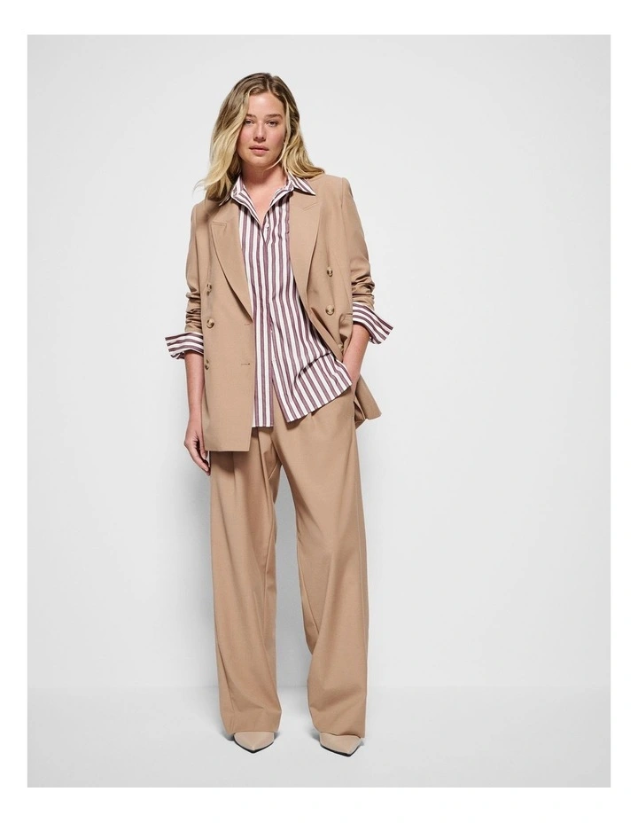 Good Earth Cotton Demi Shirt in Port Stripe image 7