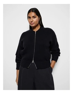 Lexie Knit Bomber in Black