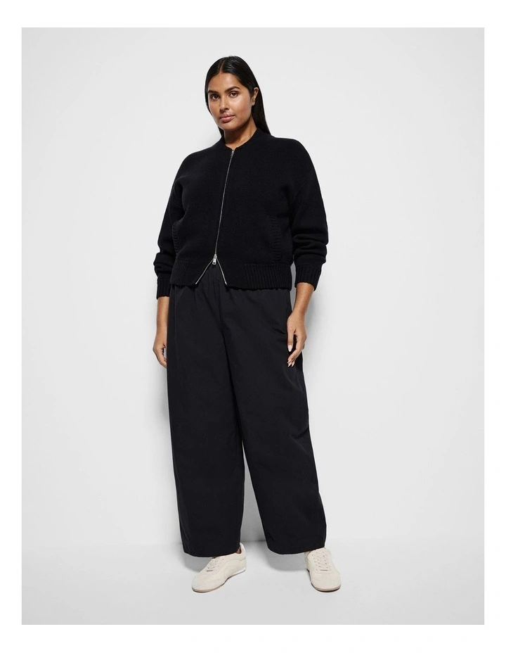 Lexie Knit Bomber in Black image 4