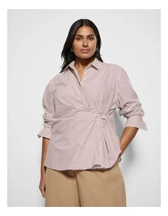 Cecilia Shirt in Port Mini Stripe