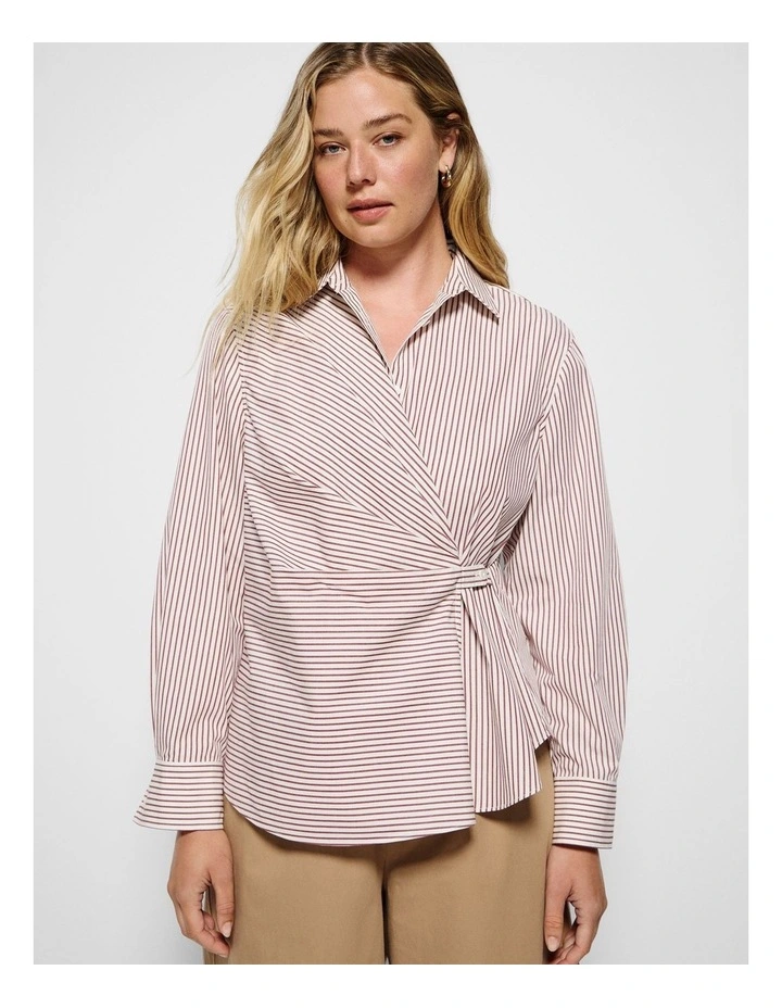 Cecilia Shirt in Port Mini Stripe image 5