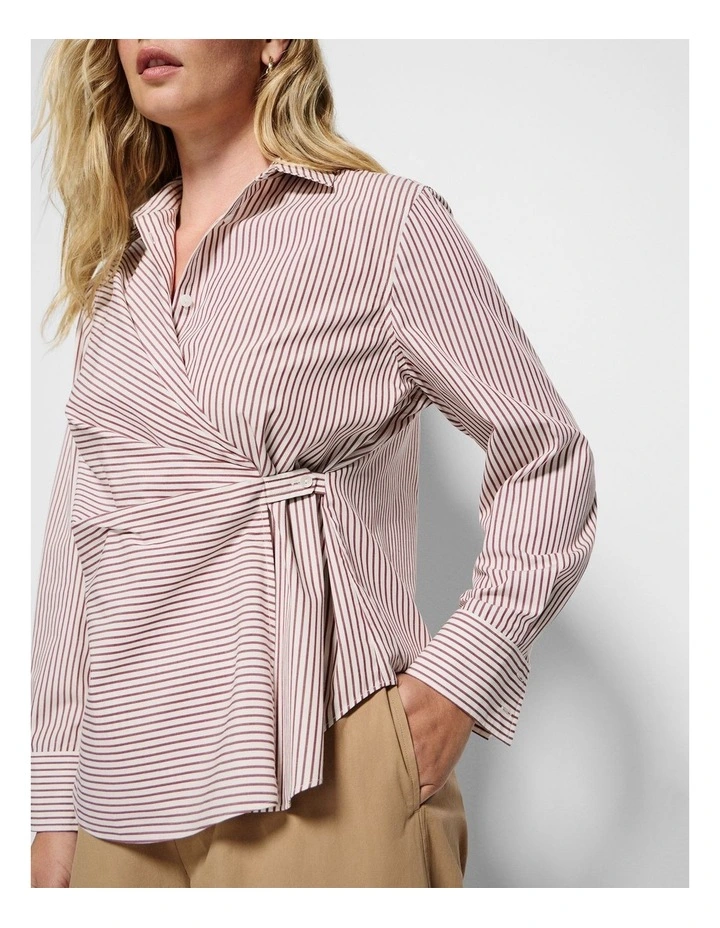 Cecilia Shirt in Port Mini Stripe image 6