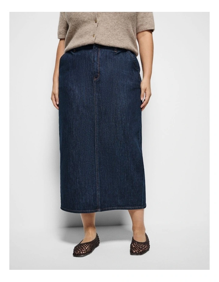 Caroline Skirt in Raw Denim image 2