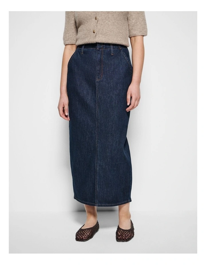 Caroline Skirt in Raw Denim image 6