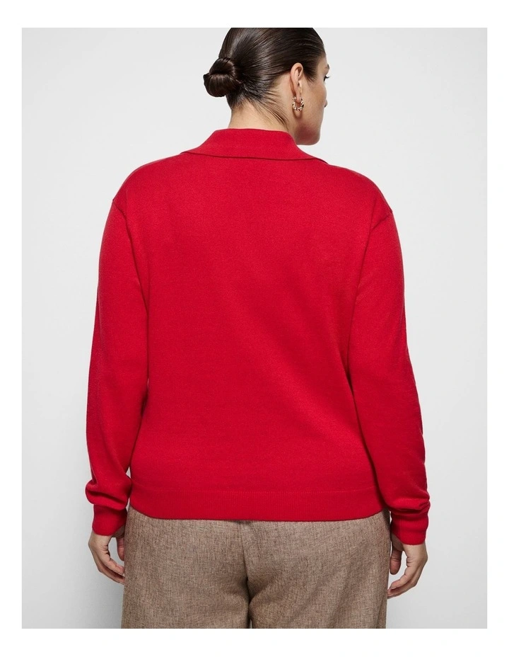 Erin Knit Polo in Rouge image 3