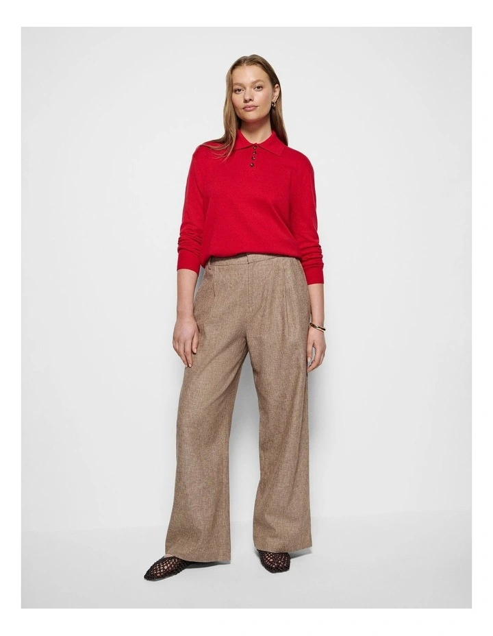 Erin Knit Polo in Rouge image 7